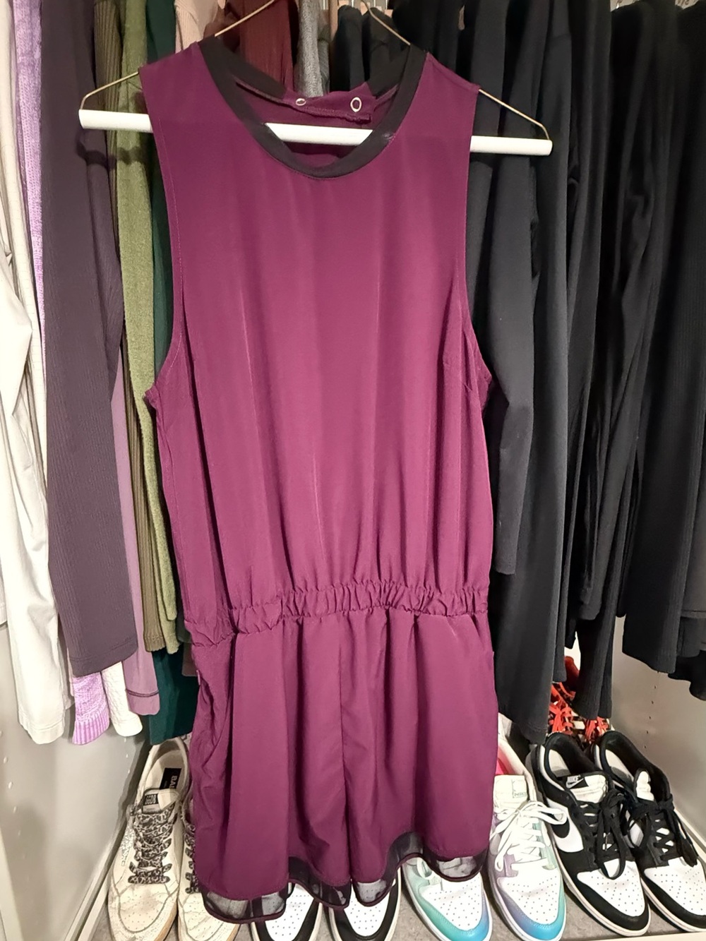 Zella getaway short romper in purple starling medium
